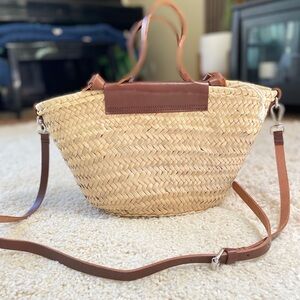 Ming by Mango straw Woven leather strap Bag